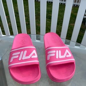 Fila hot pink womens slides size 10